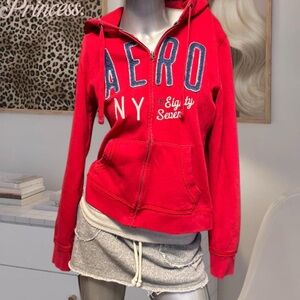 Aeropostale Y2K Red Zip Hoodie